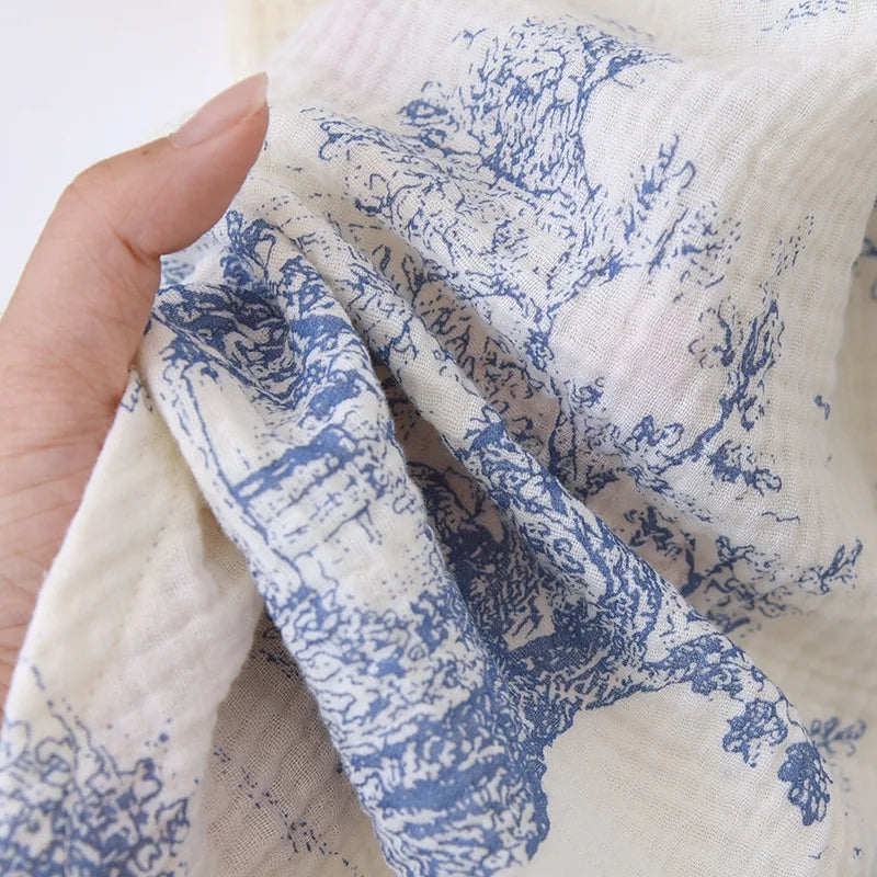 Camisón de algodón estampado con escote en V