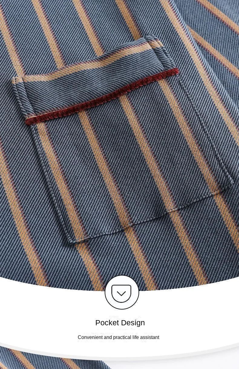 Pijama camisero de hombre de poliéster con pantalón largo