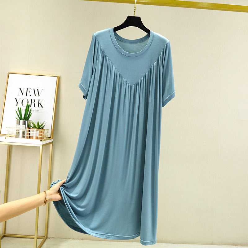 Camisón de mujer de modal liso con manga corta