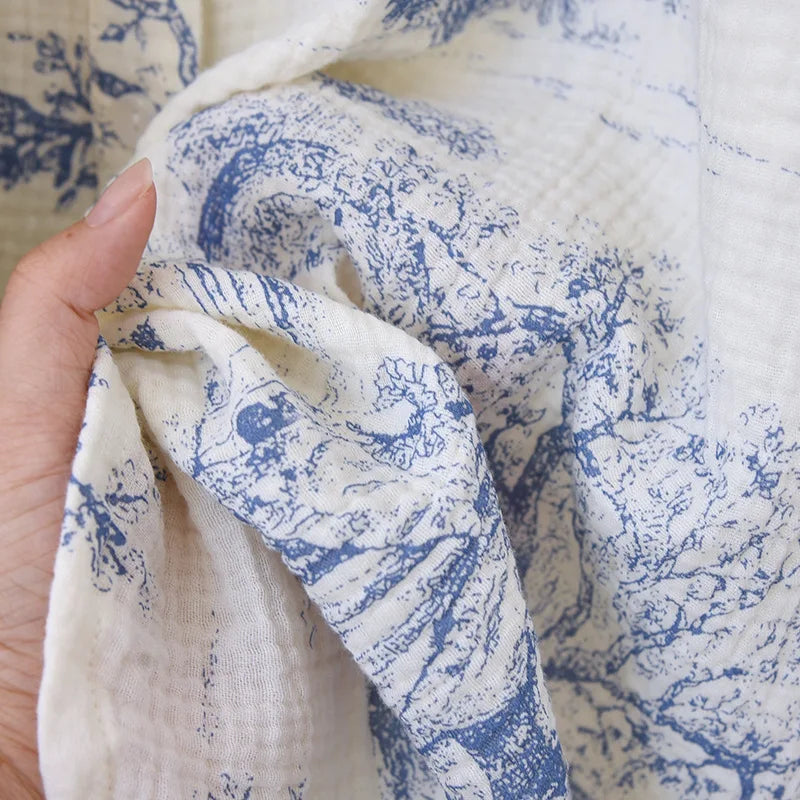 Camisón de algodón estampado con escote en V