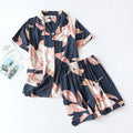 Pijama camisero de mujer de viscosa con estampas