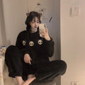 Pijama abrigado de mujer de polar con pantalón estampado