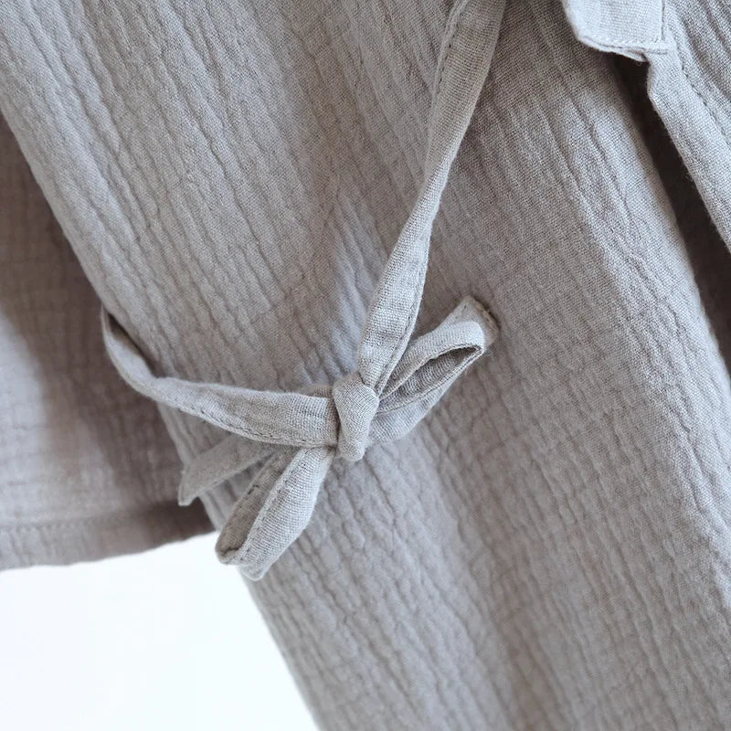Pijama de hombre de algodón estilo kimono con pantalón largo