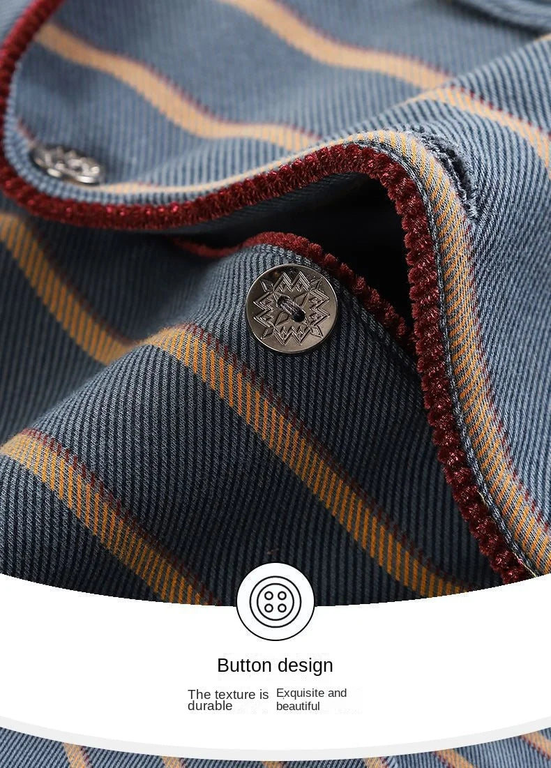 Pijama camisero de hombre de poliéster con pantalón largo