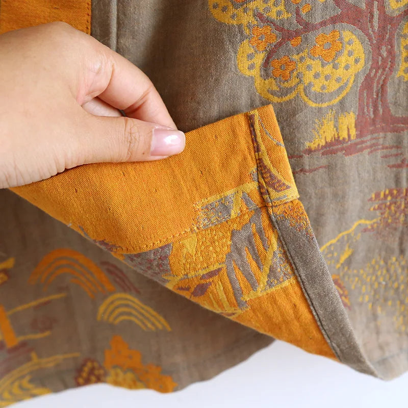 Bata kimono de hombre de algodón con cinturón