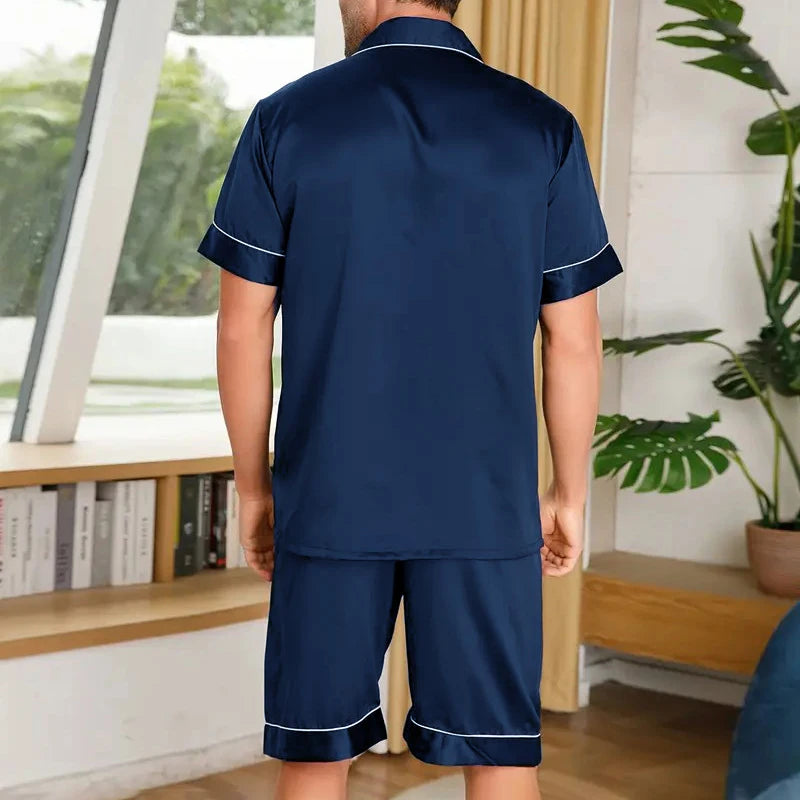 Pijama corto de hombre con estampado a cuadros