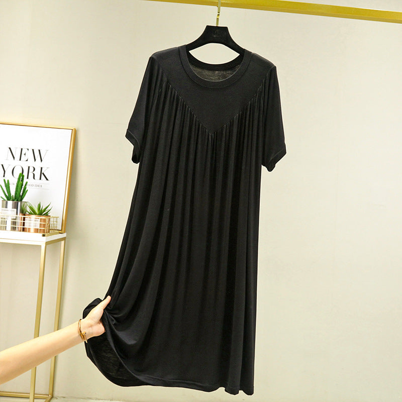 Camisón de mujer de modal liso con manga corta