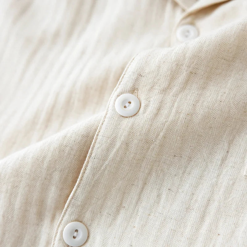 Pijama camisero de hombre de algodón con manga larga