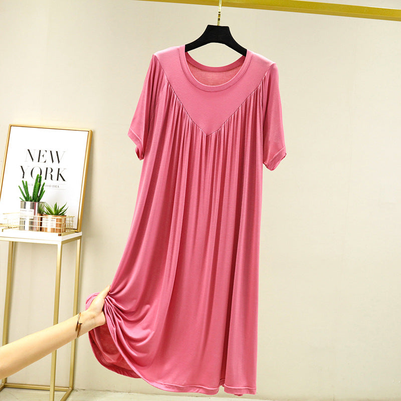 Camisón de mujer de modal liso con manga corta