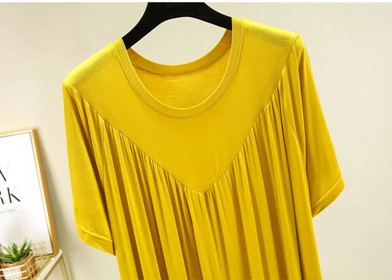 Camisón de mujer de modal liso con manga corta