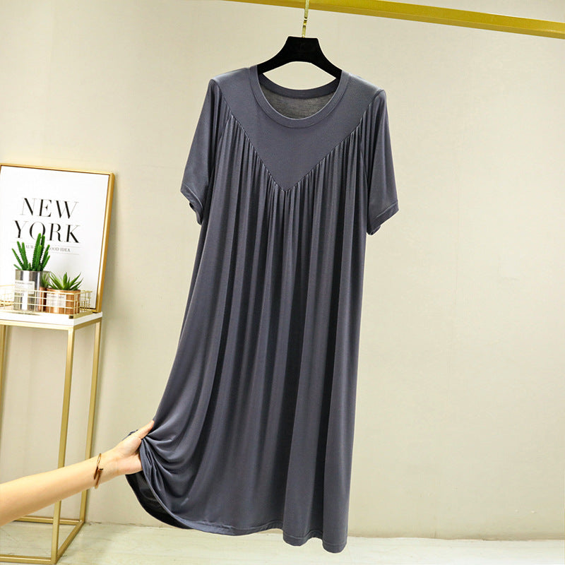Camisón de mujer de modal liso con manga corta