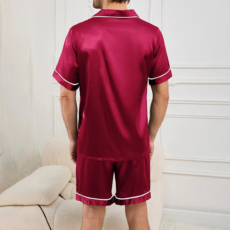Pijama corto de hombre con estampado a cuadros