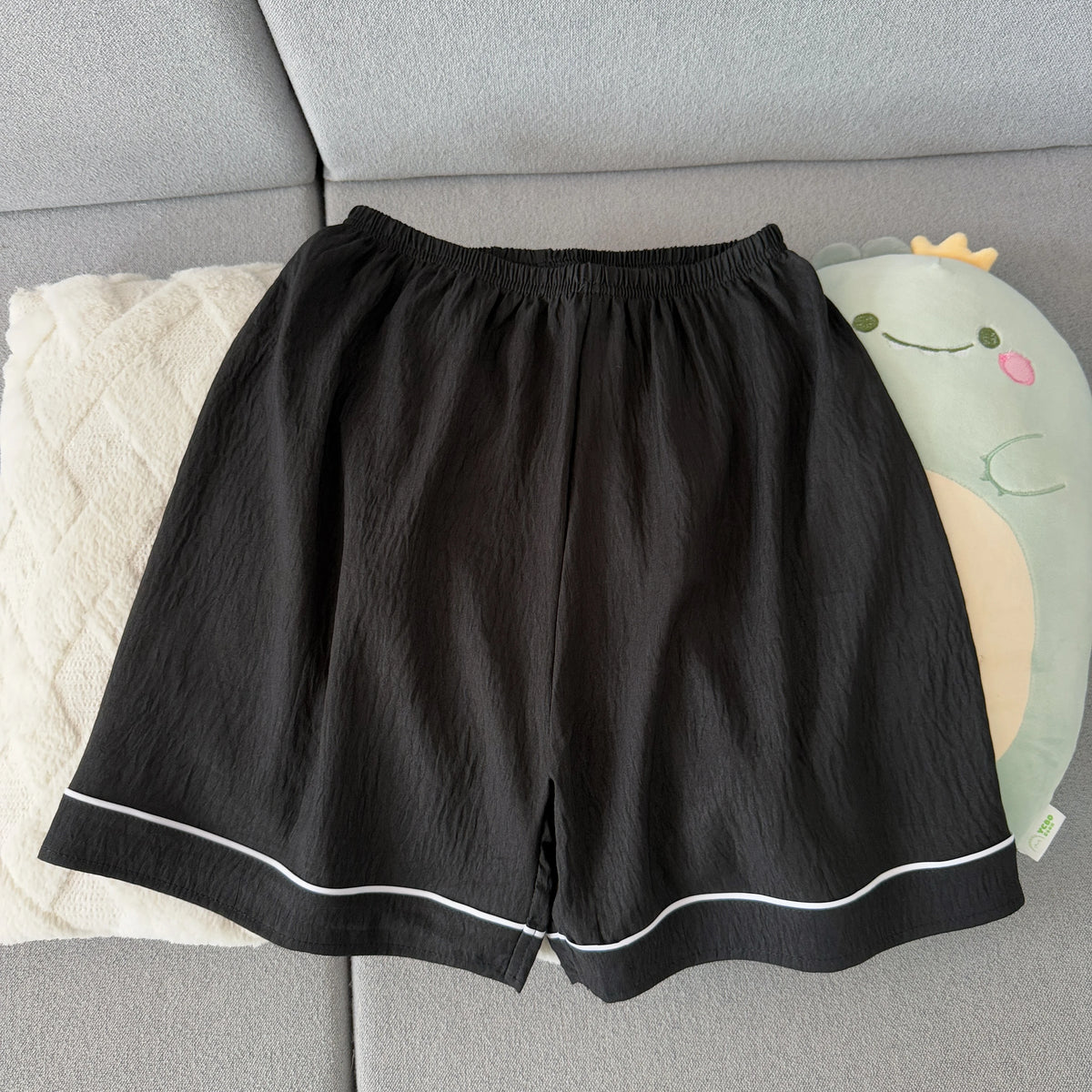 Pijama corto de hombre liso con camisa de solapas