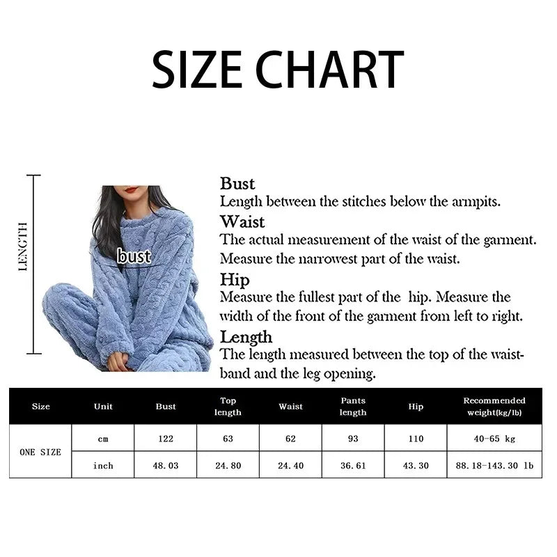 Pijama de mujer de polar grueso con textura jacquard