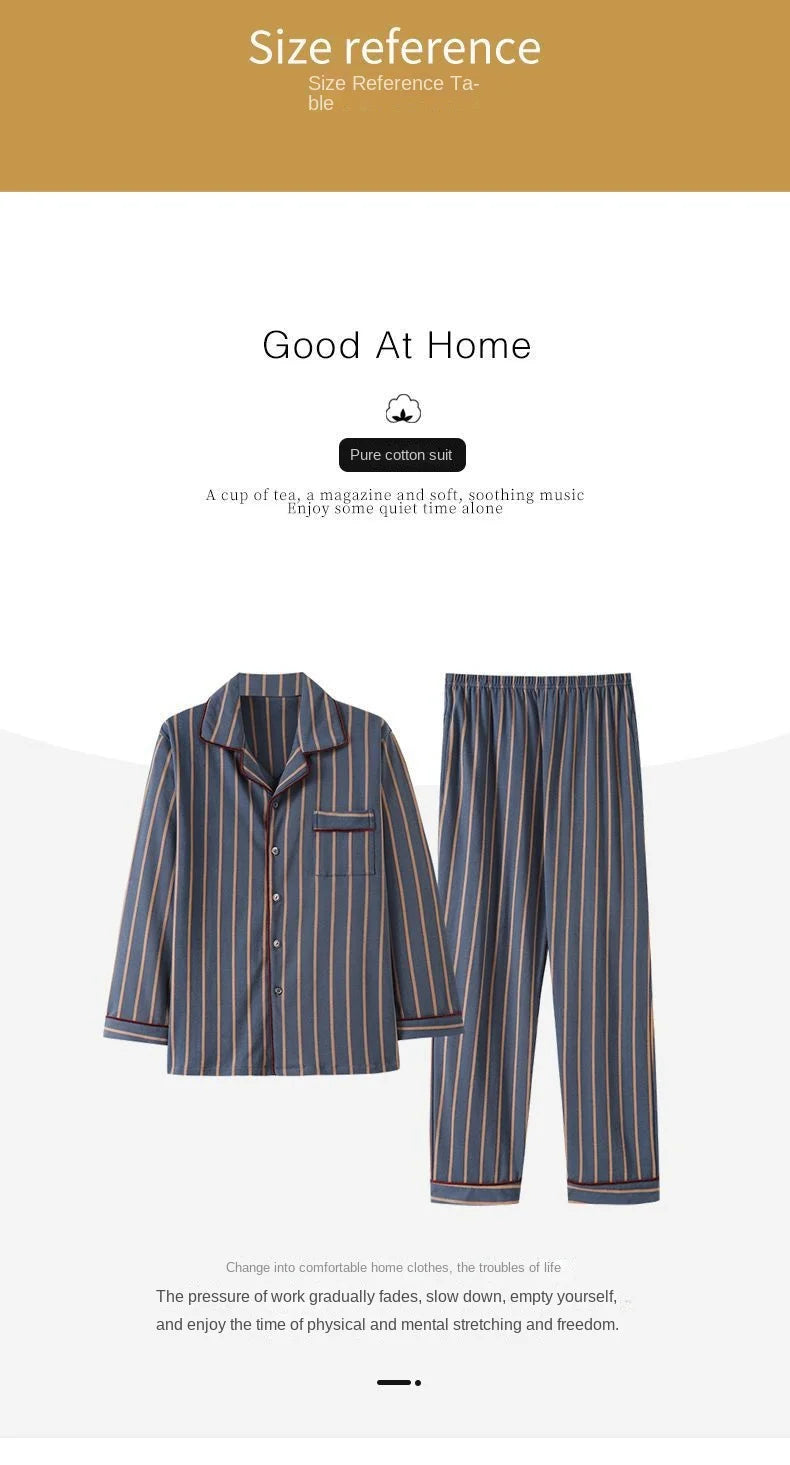 Pijama camisero de hombre de poliéster con pantalón largo