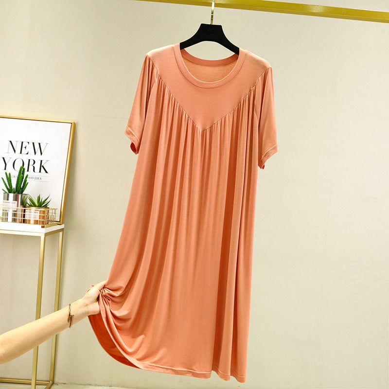 Camisón de mujer de modal liso con manga corta
