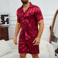 Pijama corto camisero de hombre a rayas