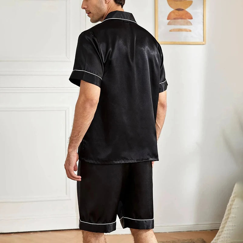 Pijama corto de hombre con estampado a cuadros