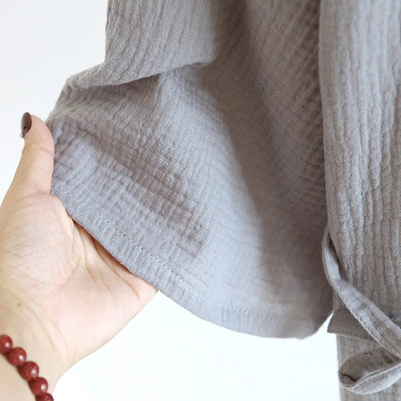 Pijama de hombre de algodón estilo kimono con pantalón largo