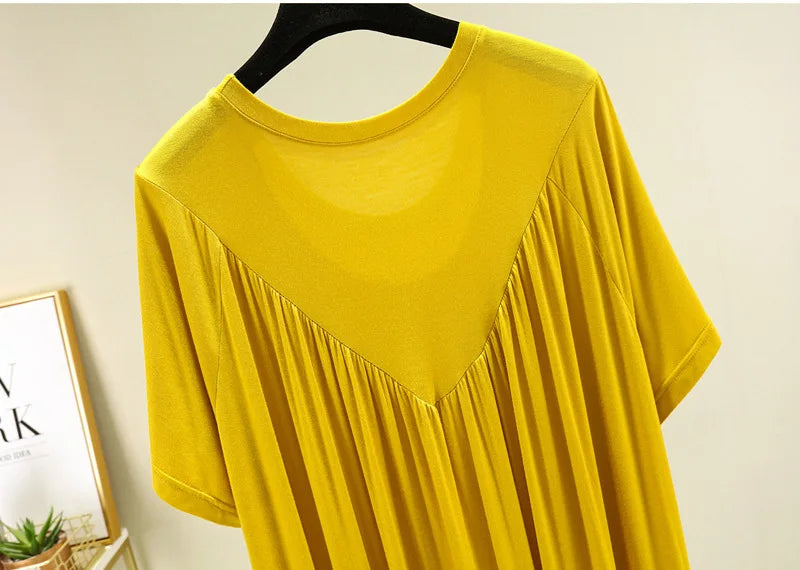 Camisón de mujer de modal liso con manga corta