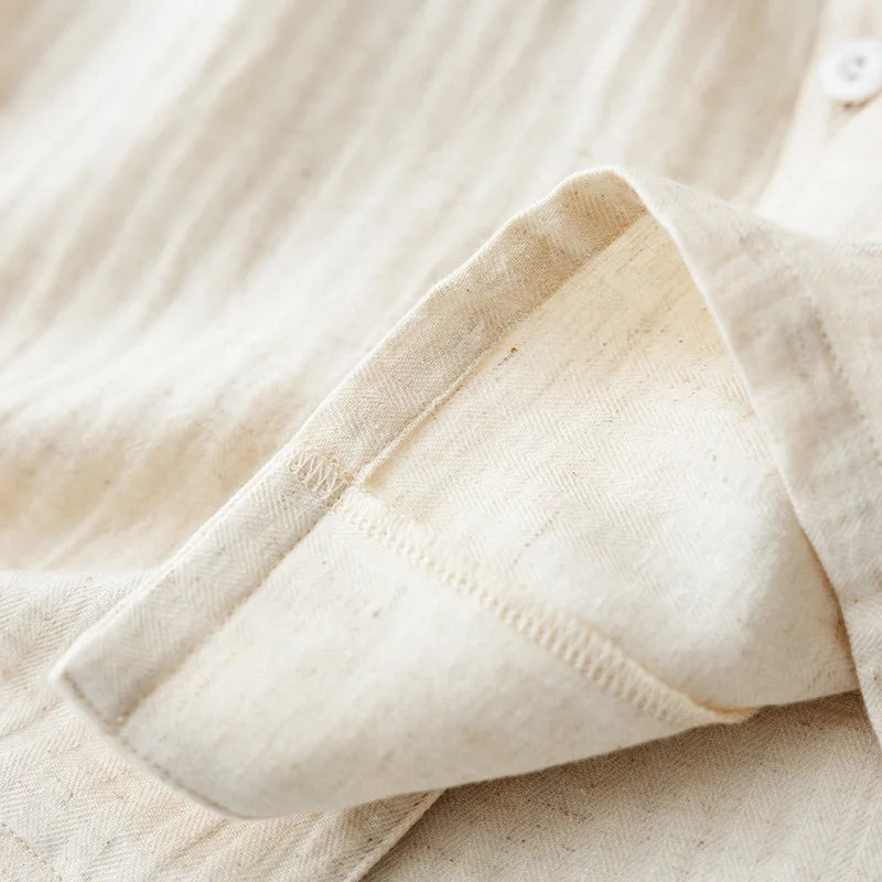 Pijama camisero de hombre de algodón con manga larga