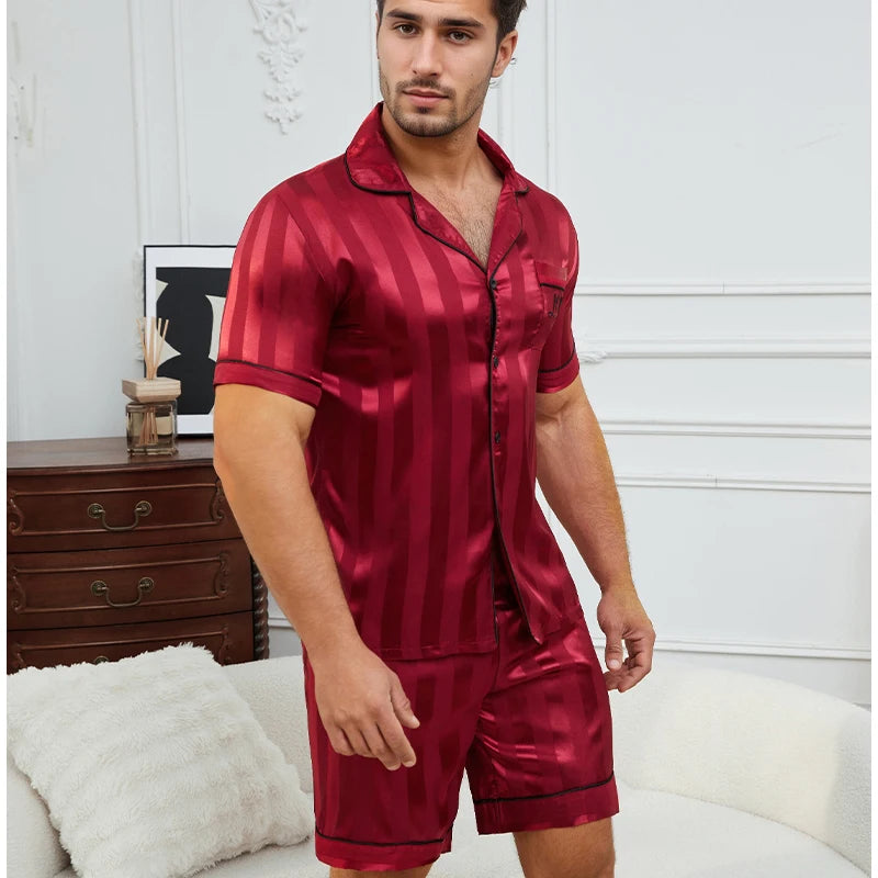 Pijama corto de hombre con estampado a cuadros