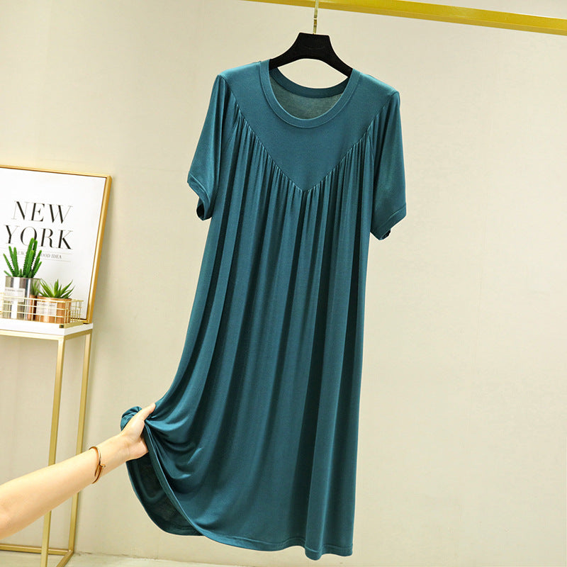Camisón de mujer de modal liso con manga corta